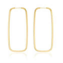 Brinco De Ouro 18k Argola Retangular Com 30mm - 10... - Fábrica do Ouro ®