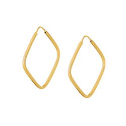 Brinco De Ouro 18k Argola Losango Slim M - 100804 - FÁBRICA DO OURO - ATACADO