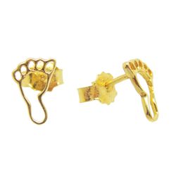 Brinco De Ouro 18k Pezinho - 100892 - FÁBRICA DO OURO - ATACADO