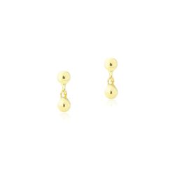 Brinco Infantil De Ouro 18k Bolinha Dupla De 2,5mm... - FÁBRICA DO OURO - ATACADO