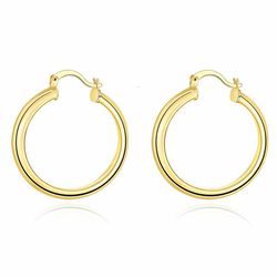 Brinco De Ouro 18k Argola Com Trava De 22mm - 1011... - Fábrica do Ouro