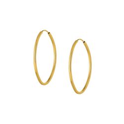 Brinco De Ouro 18k Argola Oval Slim p - 101299 - Fábrica do Ouro ®