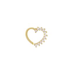 Piercing De Orelha Ou Tragus De Ouro 18k Coração d... - FÁBRICA DO OURO - ATACADO