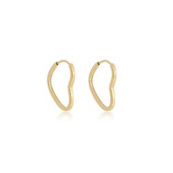 Brinco De Ouro 18k Argola Wide Coração P - 102846 - Fábrica do Ouro