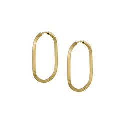 Brinco De Ouro 18k Argola Ovalada Plus P - 103010 - Fábrica do Ouro ®