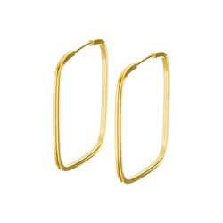Brinco De Ouro 18k Argola Quadrada Slim G - 103020 - FÁBRICA DO OURO - ATACADO