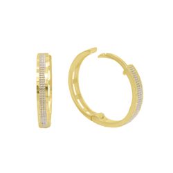 Brinco De Ouro 18k Argola Radiante M - 103314 - Fábrica do Ouro ®