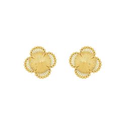 Brinco De Ouro 18k Trevo - 103675 - Fábrica do Ouro ®️