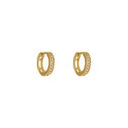 Brinco De Ouro 18k Argola Ariel Com Zircônias - 10... - Fábrica do Ouro ®️