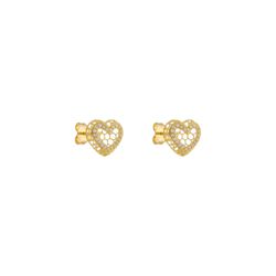 Brinco De Ouro 18k Hearts Glow - 103732 - Fábrica do Ouro ®️