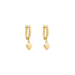 Brinco De Ouro 18k Heart - 103735 - Fábrica do Ouro ®️