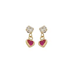 Brinco De Ouro 18k Com Pedras De Zircônias Coração... - Fábrica do Ouro ®️