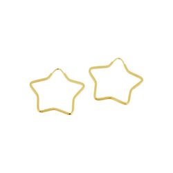 Brinco De Ouro 18k Argola Estrela De 22mm - 104039 - Fábrica do Ouro ®️