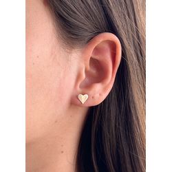 Brinco De Prata 925 Coração Arqueado - 204345 - Fábrica do Ouro ®️