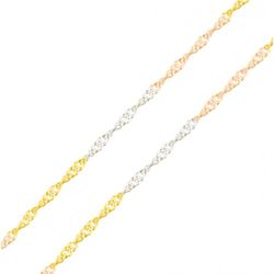 Corrente De Ouro 18k Singapura Tricolor De 0,8mm C... - FÁBRICA DO OURO - ATACADO