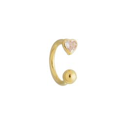 Piercing De Ouro 18k Tragus Heart com Zircônia - 1... - Fábrica do Ouro ®