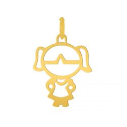 Pingente De Ouro 18k Menina De 25mm - 101533 - Fábrica do Ouro