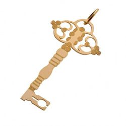 Pingente De Ouro 18k Chave 9,0mm - 100565 - FÁBRICA DO OURO - ATACADO