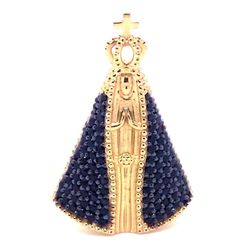 Pingente De Ouro 18k Nossa Senhora Da Aparecida Co... - FÁBRICA DO OURO - ATACADO