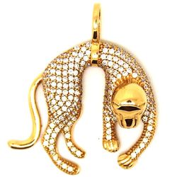 Pingente De Ouro 18k Pantera Com Zircônias - 10063... - Fábrica do Ouro ®