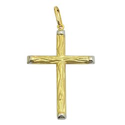 Pingente De Ouro 18k Cruz Estilo Madeira 45mm - 10... - Fábrica do Ouro ®