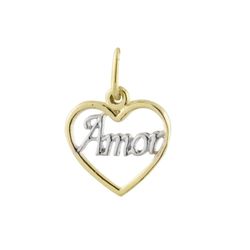 Pingente De Ouro 18k Coração Com Amor 10mm - 10097... - FÁBRICA DO OURO - ATACADO