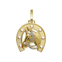 Pingente De Ouro 18k Cavalo Com Ferradura Pequeno ... - Fábrica do Ouro ®