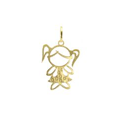 Pingente De Ouro 18k Menina Com 10mm - 101141 - FÁBRICA DO OURO - ATACADO