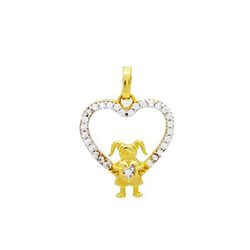 Pingente De Ouro 18k Menina Com Coração De Zircôni... - FÁBRICA DO OURO - ATACADO
