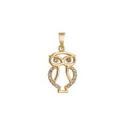 Pingente De Ouro 18k Coruja Com Zircônias - 101987 - FÁBRICA DO OURO - ATACADO