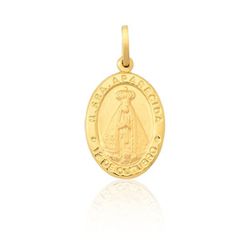 Pingente De Ouro 18k Medalha De Nossa Senhora Da A... - FÁBRICA DO OURO - ATACADO