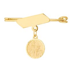 Alfinete de Ouro 18k com plaquinha e Anjo da Guard... - Fábrica do Ouro ®