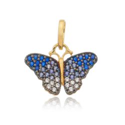 Pingente De Ouro 18k Borboleta Com Zircônia 1,2cm ... - Fábrica do Ouro ®️