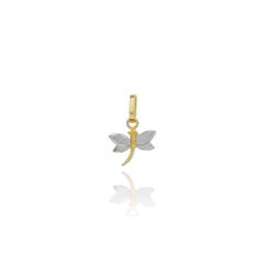 Pingente De Ouro 18k Bicolor Libélula - 102877 - Fábrica do Ouro ®