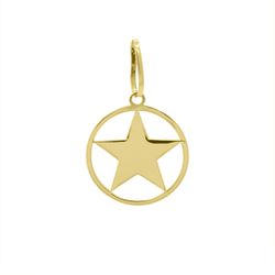 Pingente De Ouro 18k Medalhinha Estrela - 103136 - Fábrica do Ouro ®