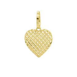 Pingente De Ouro 18k Coração Diamantada M - 103293... - Fábrica do Ouro