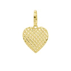 Pingente De Ouro 18k Coração Diamantada M - 103293... - Fábrica do Ouro ®️