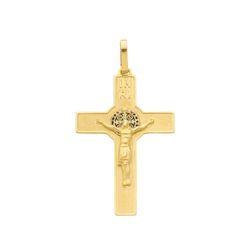 Pingente De Ouro 18k Cruz Com Jesus Cristo - 10333 - FÁBRICA DO OURO - ATACADO