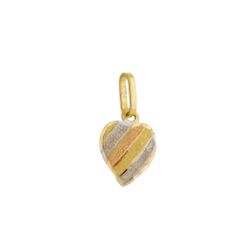 Pingente de Ouro 18k Coração Diamantado Tricolor d... - Fábrica do Ouro