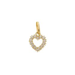 Pingente De Ouro 18k Coração Cravejado - 103722 - FÁBRICA DO OURO - ATACADO