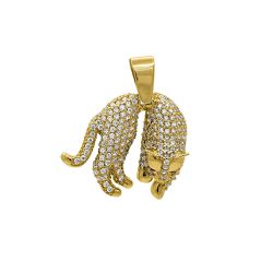 Pingente De Ouro 18k Pantera Zircônias - 103758 - Fábrica do Ouro ®️