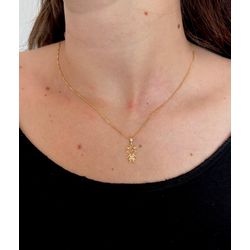 Pingente De Ouro 18k Menina Com Zircônias - 103788 - Fábrica do Ouro ®️