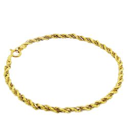 Pulseira De Ouro 18k Corda Bicolor De 3mm Com 19cm... - FÁBRICA DO OURO - ATACADO