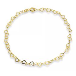 Pulseira de Ouro 18k Mini Love De 0,8mm com 19cm -... - Fábrica do Ouro ®️