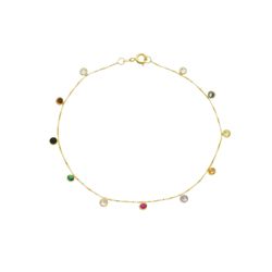 Pulseira De Ouro 18k Arco-Íris Com 19cm - 103410 - Fábrica do Ouro