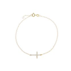 Pulseira De Ouro 18k Cruz De 0,7mm Com 19cm - 1034... - Fábrica do Ouro