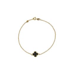 Pulseira De Ouro 18k Elo Português Com Trevo Pedra... - Fábrica do Ouro ®️