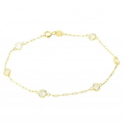 Pulseira Infantil De Ouro 18k Cartie Com Zircônias... - FÁBRICA DO OURO - ATACADO