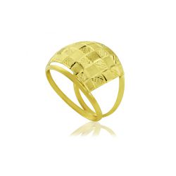 Anel De Ouro 18k Xadrez Trabalhado - 101590 - Fábrica do Ouro ®️