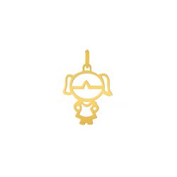 Pingente De Ouro 18k Menina De 25mm - 101533 - Fábrica do Ouro ®️